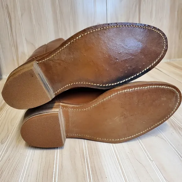 Vintage Frye 15” Caramel Brown Campus Boots 10.5 D USA Made Style 2595T