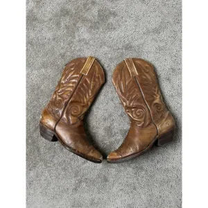 Vintage Frye #3835 Mens Boots Stitching Western‎ Leather, Made USA, Size US 9D