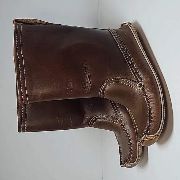 Vintage Frye Boots Moccasins Leather Handmade Bench Crafted Lined Brown 6.5 B