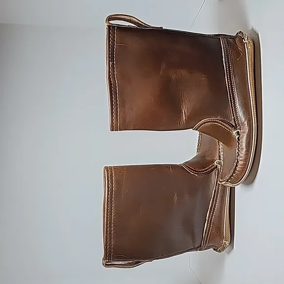 Vintage Frye Boots Moccasins Leather Handmade Bench Crafted Lined Brown 6.5 B