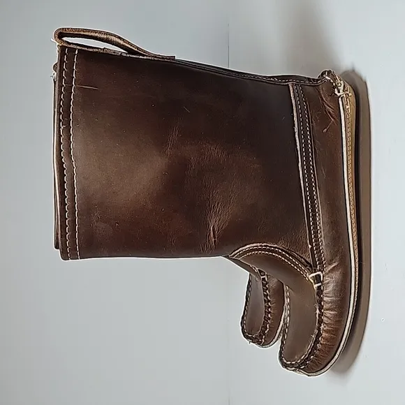 Vintage Frye Boots Moccasins Leather Handmade Bench Crafted Lined Brown 6.5 B
