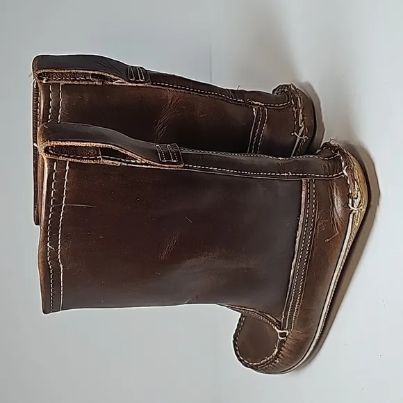 Vintage Frye Boots Moccasins Leather Handmade Bench Crafted Lined Brown 6.5 B
