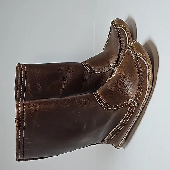 Vintage Frye Boots Moccasins Leather Handmade Bench Crafted Lined Brown 6.5 B