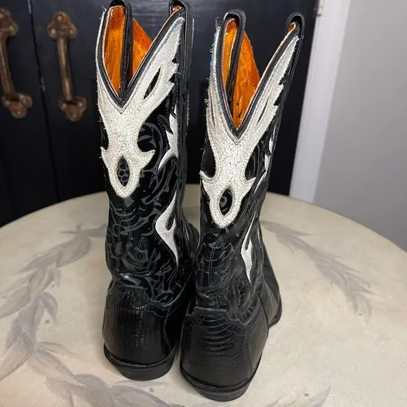 Vintage Frye Lizard Skin Cowgirl Boots 9 B