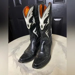 Vintage Frye Lizard Skin Cowgirl Boots 9 B