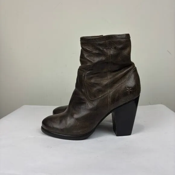Vintage Frye Patty Artisan Heel Bootie Boots Women's 7.5 M Zip