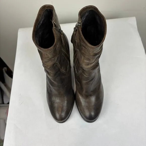 Vintage Frye Patty Artisan Heel Bootie Boots Women's 7.5 M Zip