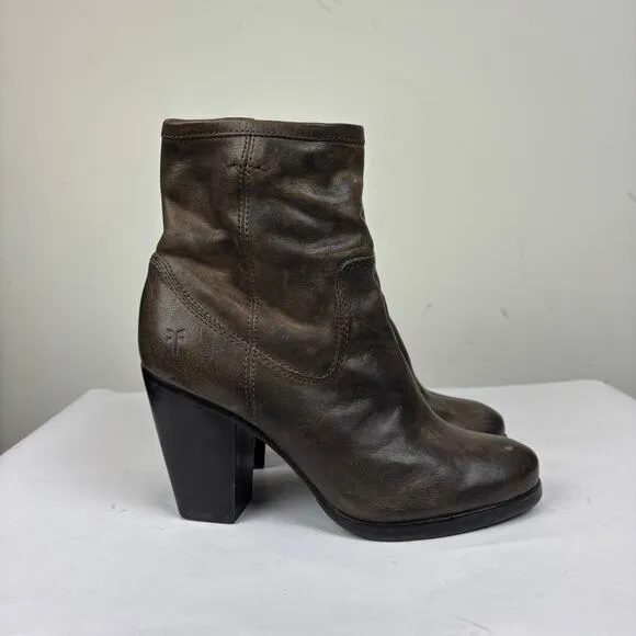 Vintage Frye Patty Artisan Heel Bootie Boots Women's 7.5 M Zip