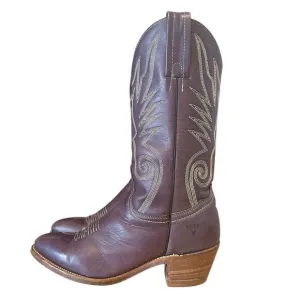 Vintage Frye Purple Leather Cowgirl Boots Size 7.5