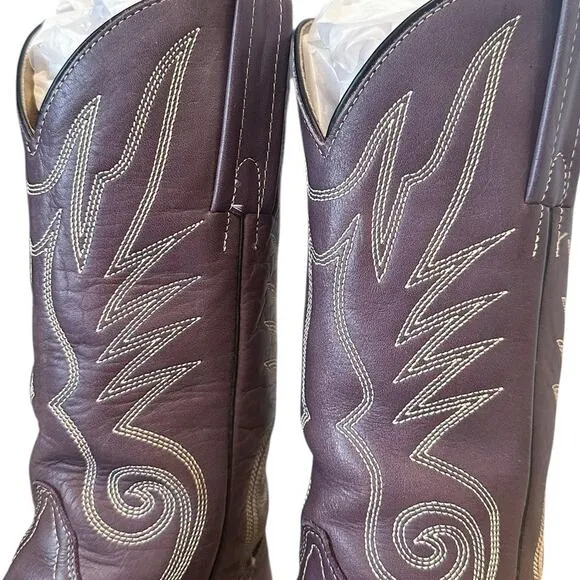 Vintage Frye Purple Leather Cowgirl Boots Size 7.5