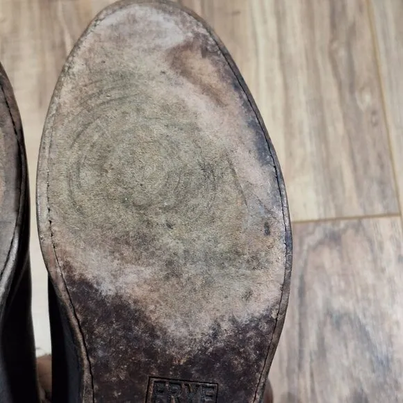 Vintage Frye Wyatt American Brown Leather Western Cowboy Mens Boots 8.5B
