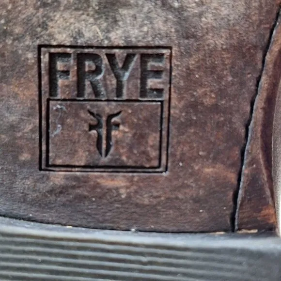 Vintage Frye Wyatt American Brown Leather Western Cowboy Mens Boots 8.5B