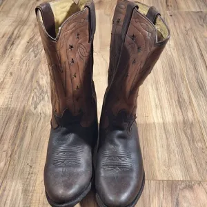 Vintage Frye Wyatt American Brown Leather Western Cowboy Mens Boots 8.5B