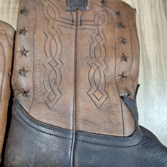 Vintage Frye Wyatt American Brown Leather Western Cowboy Mens Boots 8.5B