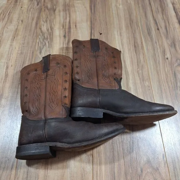 Vintage Frye Wyatt American Brown Leather Western Cowboy Mens Boots 8.5B