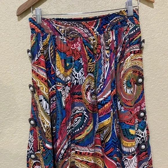 VINTAGE Gene Ewing Bis Boho Western Maxi Skirt