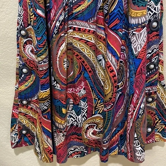 VINTAGE Gene Ewing Bis Boho Western Maxi Skirt