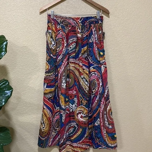 VINTAGE Gene Ewing Bis Boho Western Maxi Skirt