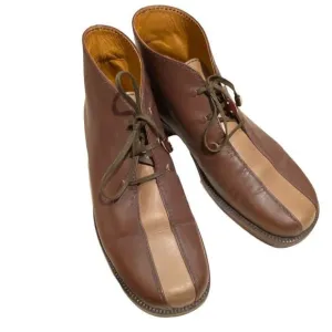 Vintage Henry Cuir for Barney’s New York Lace-up Brown 2-Tone Ankle Boots Sz 38