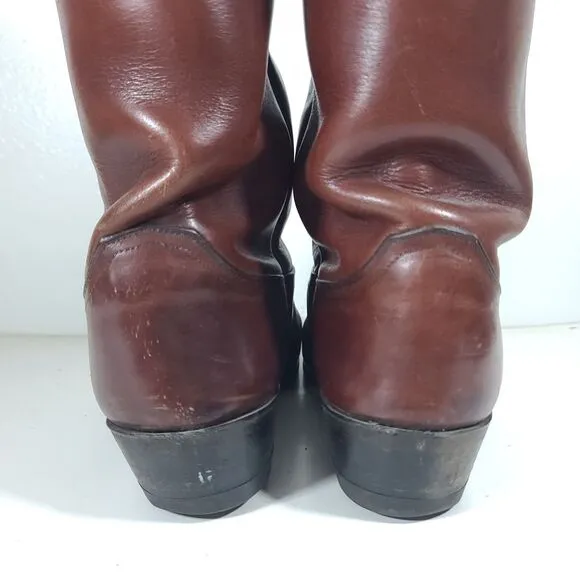 Vintage Justin Cowboy Boots Chocolate Brown C1712 Mens Size 12 E  Western USA