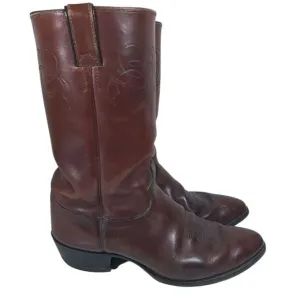 Vintage Justin Cowboy Boots Chocolate Brown C1712 Mens Size 12 E  Western USA