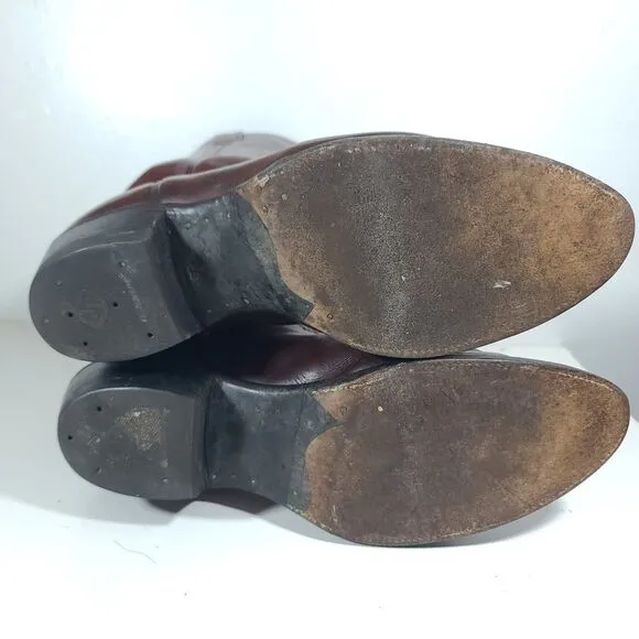 Vintage Justin Cowboy Boots Chocolate Brown C1712 Mens Size 12 E  Western USA