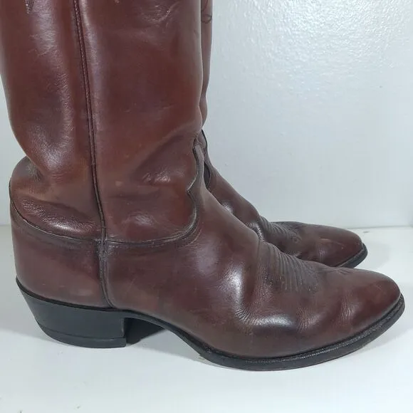 Vintage Justin Cowboy Boots Chocolate Brown C1712 Mens Size 12 E  Western USA