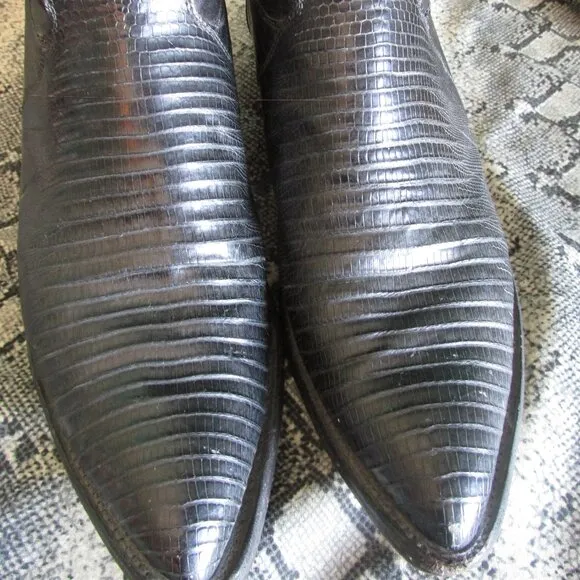 Vintage Justin Lizard Cowboy Boots size 9B