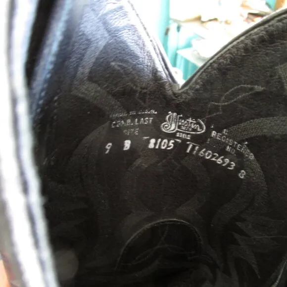 Vintage Justin Lizard Cowboy Boots size 9B