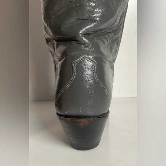 Vintage Justin Tall Grey Cowgirl Boots 7 B USA Made