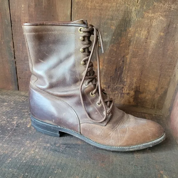 vintage lace up Justin's roper boots