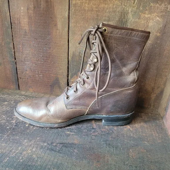 vintage lace up Justin's roper boots
