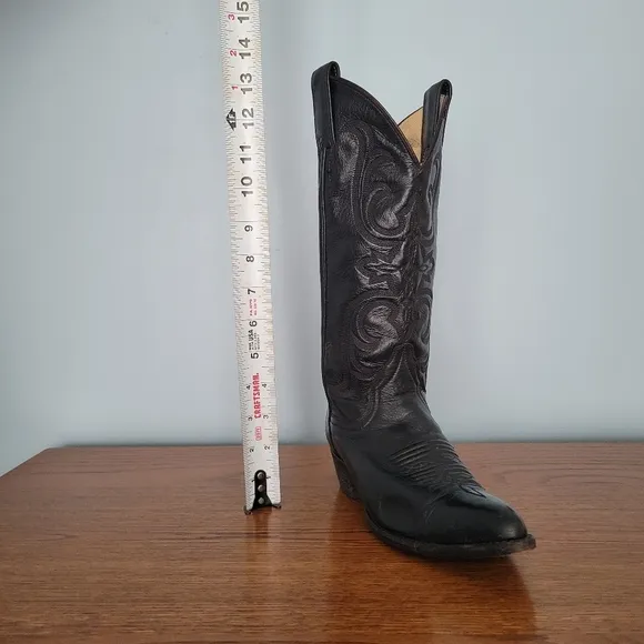 Vintage Larry Mahan Boots Womens 5B Black Cowboy Boots Western