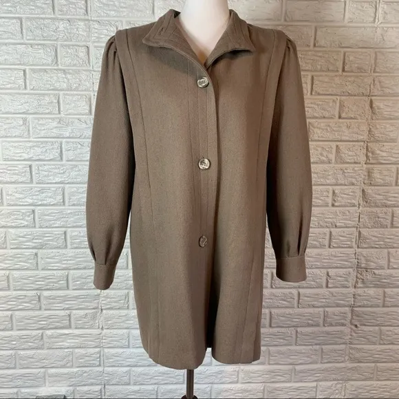 Vintage Learsi wool oversize taupe coat
