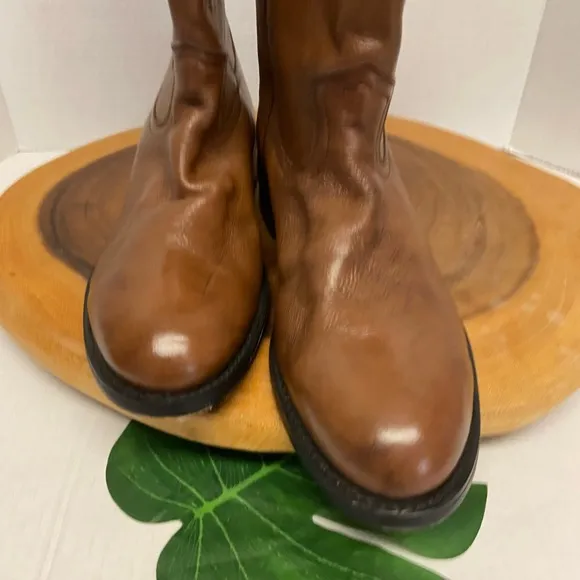 Vintage Leather Pull On DAN POST Cowboy Western Boots Sz:9D
