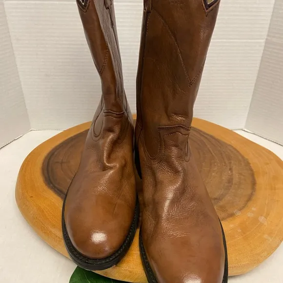 Vintage Leather Pull On DAN POST Cowboy Western Boots Sz:9D