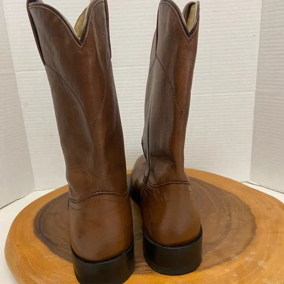 Vintage Leather Pull On DAN POST Cowboy Western Boots Sz:9D