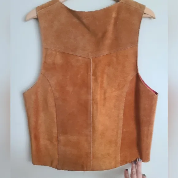 Vintage leather tan vest Sears Leather Shop sz 38