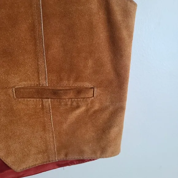 Vintage leather tan vest Sears Leather Shop sz 38
