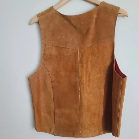 Vintage leather tan vest Sears Leather Shop sz 38