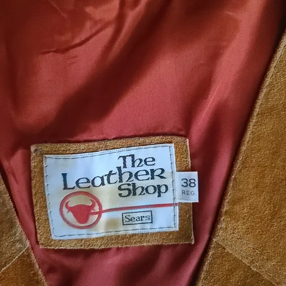 Vintage leather tan vest Sears Leather Shop sz 38