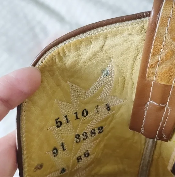 Vintage leather two tone cowboy boots hondo boots