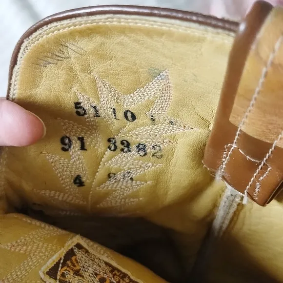 Vintage leather two tone cowboy boots hondo boots