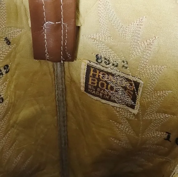 Vintage leather two tone cowboy boots hondo boots