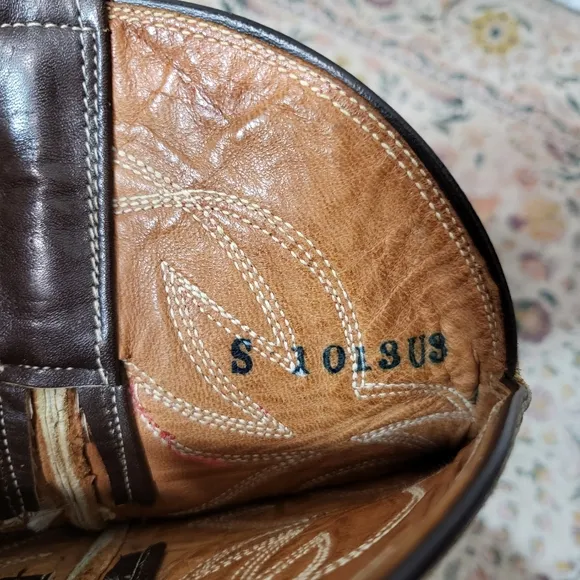 Vintage Leather Western Cowboy Boots Size 10.5 Made Mexico Renegade O'Sullivan