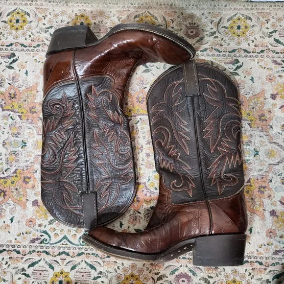 Vintage Leather Western Cowboy Boots Size 10.5 Made Mexico Renegade O'Sullivan