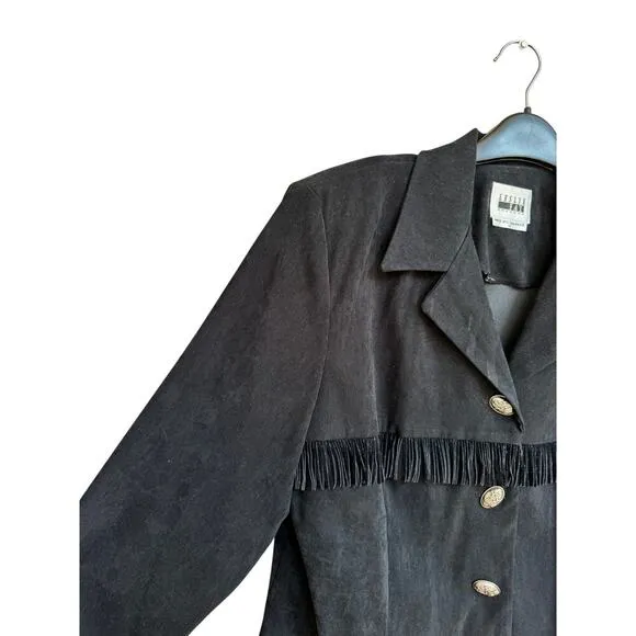 Vintage Leslie Fay Fringe Blazer Sz 14 Western Cowgirl Rodeo Country Concert