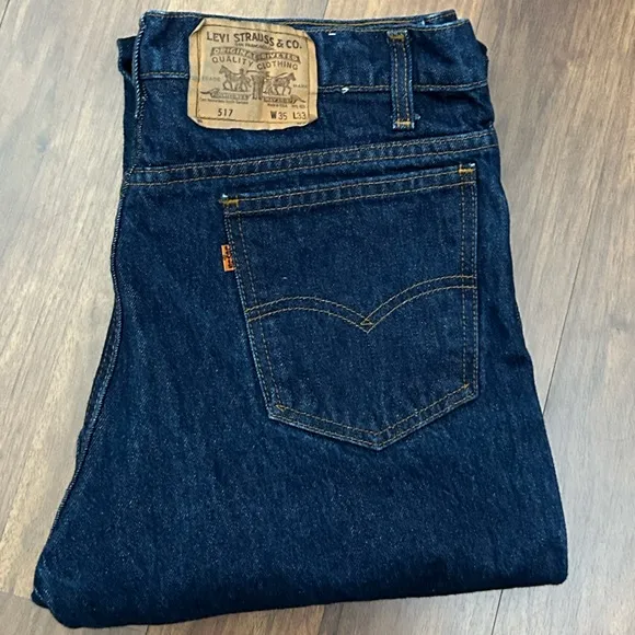 Vintage Levi's  517 Orange Tab Jeans W35 L33 Dark Indigo 90s 80S