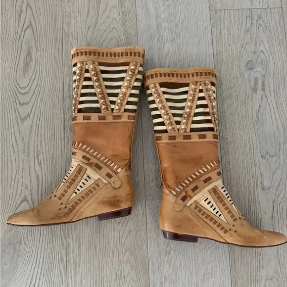 Vintage LJ Simone Monteryleather boots size 10