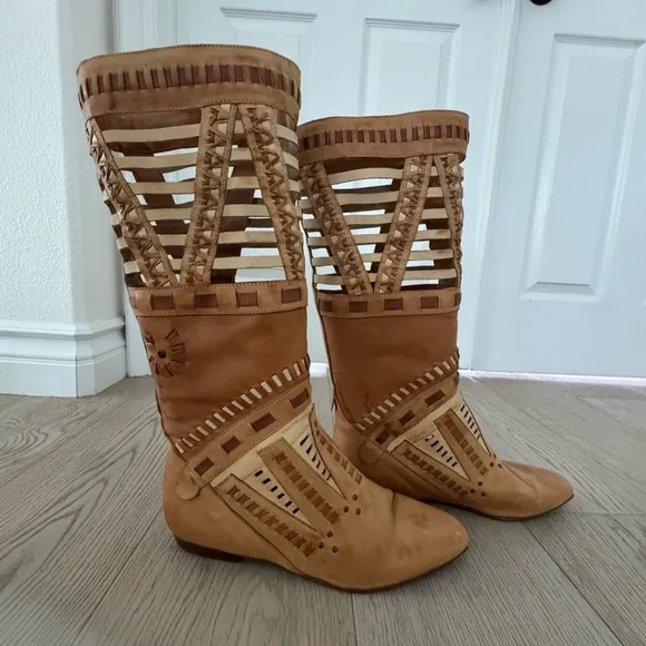 Vintage LJ Simone Monteryleather boots size 10